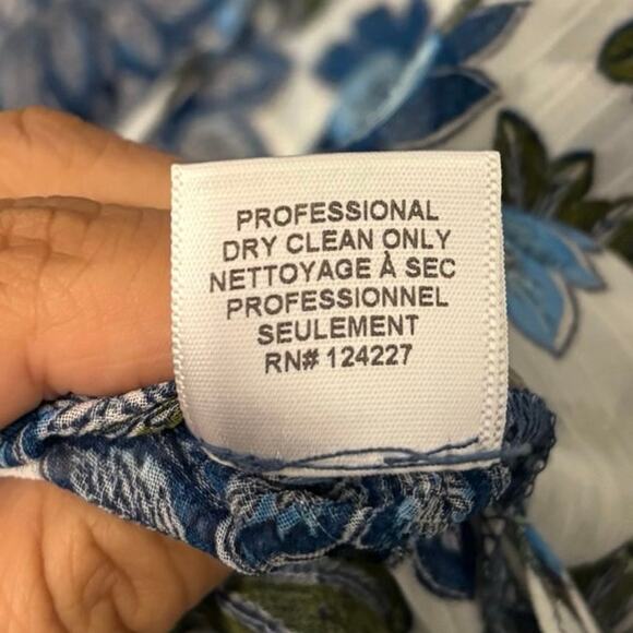 Revolve MISA Los Angeles Blue Green Floral Maria Ruffle Blouse Size Small - Picture 9 of 9